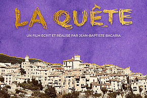 Affiche du film avec en fond le village de Tourrettes-sur-Loup